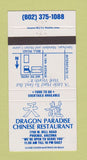 Matchbook Cover - Dragon Paradise Chinese Restaurant Phoenix AZ 30 Strike