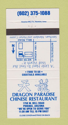 Matchbook Cover - Dragon Paradise Chinese Restaurant Phoenix AZ 30 Strike