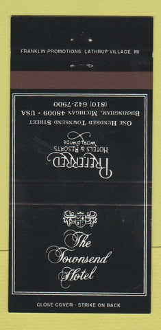 Matchbook Cover - The Townsend Hotel Birmingham MI 30 Strike