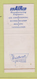 Matchbook Cover - US Air Conditioning Minneapolis MN 30 Strike