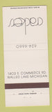 Matchbook Cover - Crackers Walled Lake MI 30 Strike
