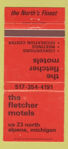 Matchbook Cover - Fletcher Motels Alpena MI 30 Strike