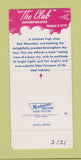 Matchbook Cover - The Club Birmingham AL SAMPLE 30 Strike