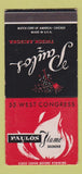 Matchbook Cover - Paulo's Flame Room Tucson AZ SAMPLE WEAR 30 Strike