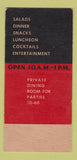 Matchbook Cover - Paulo's Flame Room Tucson AZ SAMPLE WEAR 30 Strike