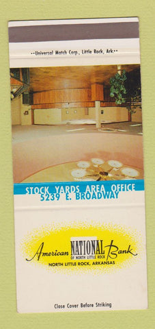 Matchbook Cover - American National Bank Little Rock AR SAMPLE 30 Strike