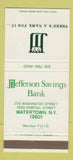 Matchbook Cover - Jefferson Savings Bank Watertown NY 30 Strike