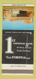 Matchbook Cover - 1st National Bank Myrtle Beach SC SAMPLE 30 Strike