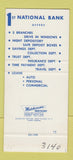 Matchbook Cover - 1st National Bank Myrtle Beach SC SAMPLE 30 Strike