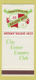Matchbook Cover - Clay Center Country Club KS SAMPLE 30 Strike