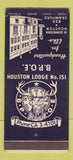 Matchbook Cover - Elks Lodge Houston TX SAMPLE 30 Strike