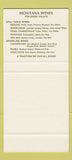 Matchbook Cover - Montana Wines Auckland New Zealand SAMPLE 30 Strike