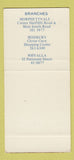 Matchbook Cover - Solomons Carpes Adelaide Australia SAMPLE 30 Strike