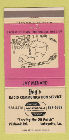 Matchbook Cover - Jay's Radio Motorola Lafayette LA 30 Strike