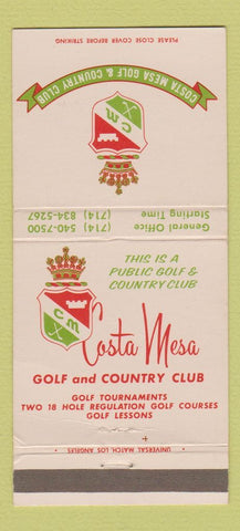 Matchbook Cover - Costa Mesa Golf Country Club CA WEAR 30 Strike