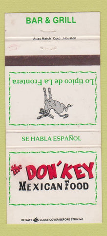 Matchbook Cover - Don Key Mexican Food Pasadena TX 30 Strike