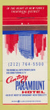 Matchbook Cover - Century Paramount Hotel New York City 30 Strike