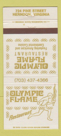Matchbook Cover - Olympic Flame Restaurant Herndon VA 30 Strike