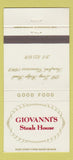 Matchbook Cover - Giovanni's Steak House Stamford CT 30 Strike