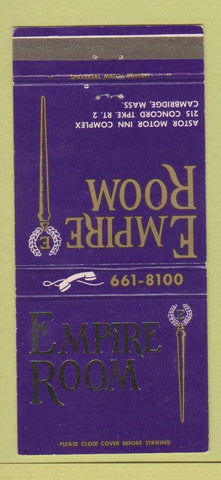 Matchbook Cover - Empire Room Cambridge MA 30 Strike