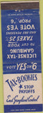 Matchbook Cover - Tax Bookies Anti Gang Initiative WEAR