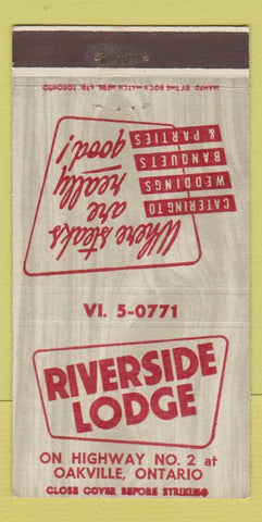 Matchbook Cover - Riverside Lodge Oakville ON 30 Strike
