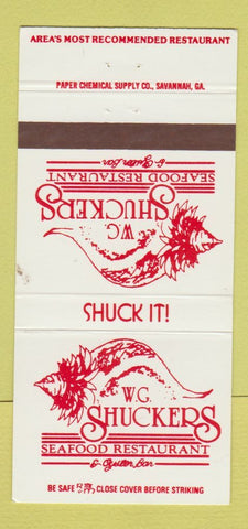 Matchbook Cover - WG Shuckers Seafood Restaurant Savannah GA WEAR 30 Strike