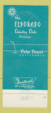 Matchbook Cover - Eldorado Palm Desert CA 30 Strike