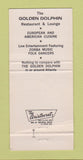 Matchbook Cover - Golden Dolphins Restaurant Atlanta GA WEAR 30 Strike
