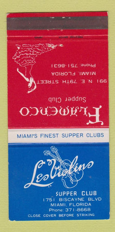 Matchbook Cover - Flamenco Supper Club Miami FL girlie Les Violins 30 Strike