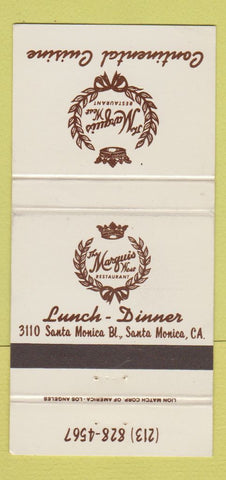 Matchbook Cover - Marquis Restaurant Santa Monica CA 30 Strike