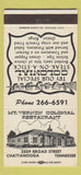 Matchbook Cover - Mt Vernon Colonial Restaurant Chattanooga TN 30 Strike