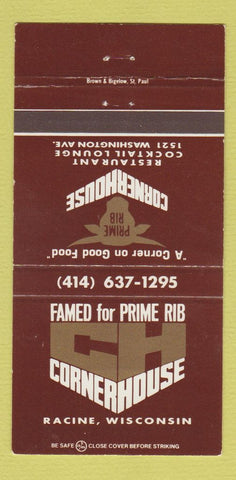 Matchbook Cover - Cornerhouse Restaurant Racine WI 30 Strike
