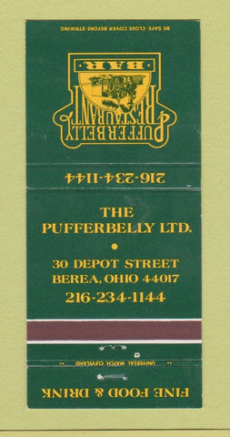Matchbook Cover - Puffer Belly Restaurant Bar Berea OH 30 Strike