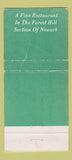 Matchbook Cover - For Hills Restaurant Newark NJ WEAR 30 Strike