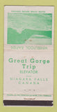 Matchbook Cover - Great Gorge Trip Elevator Niagara Falls ON WEAR 30 Strike
