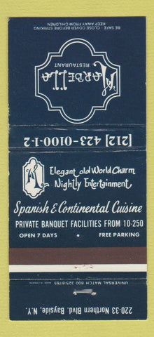 Matchbook Cover - Marbella Restaurant Bayside NY WEAR 30 Strike