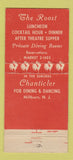 Matchbook Cover - The Roost Newark NJ WEAR 30 Stick