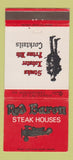 Matchbook Cover - Red Baron Steak Houses Riverside San Jose Oxnard CA 30 Strike