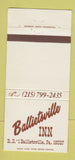 Matchbook Cover - Ballietsville Inn PA 30 Strike