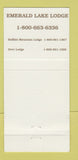 Matchbook Cover - Emerald Lake Lodge Field BC 30 Strike