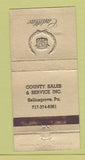 Matchbook Cover - Cadillac County Sales Selinsgrove PA 30 Strike