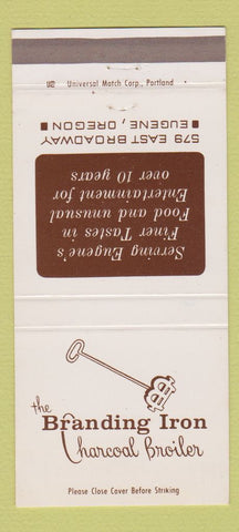Matchbook Cover - Branding Iron Restaurant Eugene OR 30 Strike