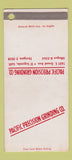 Matchbook Cover - Pacific Precision Grinding El Segundo CA WEAR SAMPLE 30 Strike