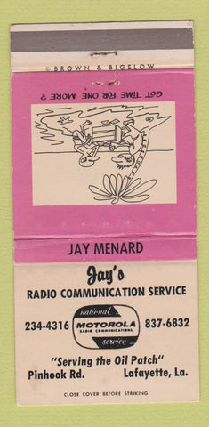 Matchbook Cover - Jay's Radio Motorola Lafayette LA 30 Strike