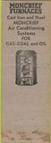 Matchbook Cover - Moncrief Furnances Henry Foundry Cleveland OH
