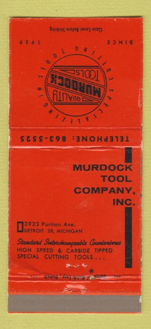 Matchbook Cover - Murdock Tools Detroit MI WEAR 30 Strike