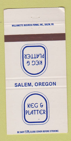 Matchbook Cover - Keg & Platter Salem OR WEAR 30 Strike