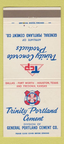Matchbook Cover - Trinity Portland Cement Dallas Fort Worth Houston TX 30 Strike
