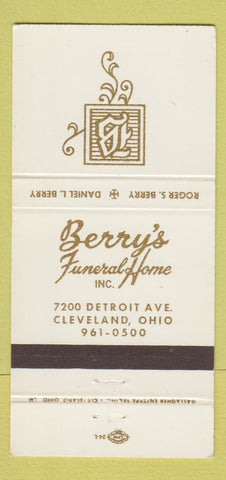 Matchbook Cover - Berry's Funeral Home Cleveland OH 30 Strike